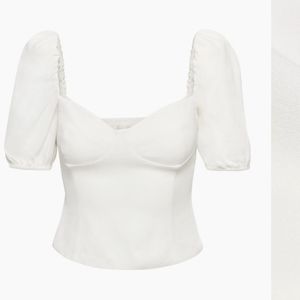 White short sleeve bustier blouse